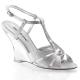Sandales Fabulicious Argentées Strass & Talon Transparent - Pas chère