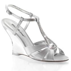 Sandales Fabulicious Argentées Strass & Talon Transparent - Pas chère