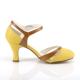 Chaussure Pin Up Rétro Jaune/Marron Vegan - Talon 7 cm - Déstockage