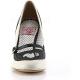 Escarpin vintage noir et blanc à talon conique 9 cm Promo