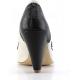 Escarpin vintage noir et blanc à talon conique 9 cm Promo
