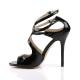 Sandale Noire Vernie à Talon aiguille sexy 12,7 cm Pleaser