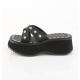 Mules gothiques compensées Demonia Cult "Skulls & Spikes