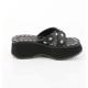 Mules gothiques compensées Demonia Cult "Skulls & Spikes