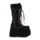 Chaussure Gothique Demonia Bear Fourrure - Bottes Plateforme Hiver