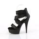 Sandale Plateforme talon 15 cm en Satin Noir - Bride Croisée