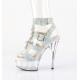 Sandale Plateforme Strass DEL656RS | Talon 15 cm Transparent