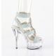 Sandale Plateforme Strass DEL656RS | Talon 15 cm Transparent