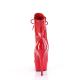 Bottine pole dance peep toe rouge vernis à plateforme assortie et talon 15 cm Pleaser