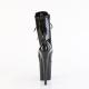Bottine pole dance noire vernis pailletée à plateforme assortie et talon 20 cm Pleaser