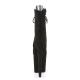 Bottine pole dance peep toe en suédine noire à plateforme assortie et talon 20 cm Pleaser