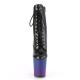 Bottine pole dance noire mate à plateforme dégradé bleu/violet mate et talon 20 cm Pleaser