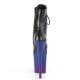 Bottine pole dance noire mate à plateforme dégradé bleu/violet mate et talon 20 cm Pleaser