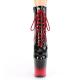 Bottine pole dance noire vernis à plateforme dégradé rouge et noir vernis et talon 20 cm Pleaser