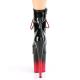 Bottine pole dance noire vernis à plateforme dégradé rouge et noir vernis et talon 20 cm Pleaser