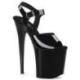 Sandale pole dance noire vernis à plateforme assortie et talon 20 cm FLAM808N/BTPU/M