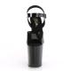 Sandale pole dance noire vernis à plateforme assortie et talon 20 cm FLAM808N/BTPU/M