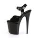 Sandale pole dance noire vernis à plateforme assortie et talon 20 cm FLAM808N/BTPU/M