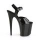 Sandale pole dance noire vernis à plateforme assortie et talon 20 cm FLAM808N/BTPU/M