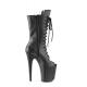 Bottine pole dance peep toe noire mate à plateforme assortie et talon 20 cm Pleaser