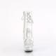 Bottine pole dance ouverte transparente à plateforme plexi et talon 15 cm Pleaser