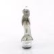 Sandale pole exotic argentée strass à plateforme plexi et talon 15 cm Pleaser