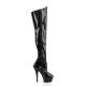 Cuissarde Sexy Vinyle Noir Verni | Talon 15cm | KISS-3010