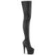 Cuissarde pole dance noir mate à plateforme assortie mate et talon 18 cm Pleaser