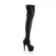Cuissarde pole dance noir mate à plateforme assortie mate et talon 18 cm Pleaser