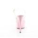 Sandale pole dance transparente à plateforme rose vernis et talon 15 cm Pleaser