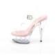 Sandale pole dance transparente à plateforme plexi et talon 15 cm Pleaser