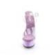 Sandale pole dance transparente à plateforme lavande verni et talon 15 cm Pleaser