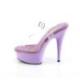 Sandale pole dance transparente à plateforme lavande verni et talon 15 cm Pleaser