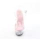Sandale pole dance transparente à plateforme plexi et talon 15 cm Pleaser