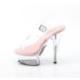 Sandale pole dance transparente à plateforme plexi et talon 15 cm Pleaser