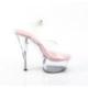 Sandale pole dance transparente à plateforme plexi et talon 15 cm Pleaser