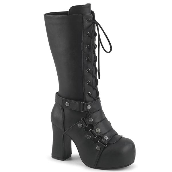 Chaussures Gothiques Femme Demonia Cult GOT152 - Bottes Harnais Plateforme Dissimulée