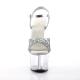 Sandale pole exotic argent pailletée à plateforme plexi et talon 18 cm SKY310/SG/C