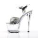 Chaussure pole exotic argent pailletée à plateforme plexi et talon 18 cm SKY310/SG/C