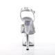 Sandale pole exotic argent pailletée à plateforme plexi et talon 18 cm SKY310/SG/C