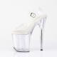 Chaussure pole dance transparente à plateforme à paillettes plexi et talon 20 cm FLAM808MMG/C/M