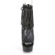 Bottine pole exotic noire ouverte à franges strass avec talon 15 cm Pleaser