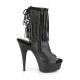 Bottine pole exotic noire ouverte à franges strass avec talon 15 cm Pleaser