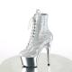 Chaussure pole exotic argentée en sequins à talon aiguille | high heels boots