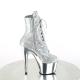 Bottine pole exotic argentée en sequins à talon aiguille | high heels boots
