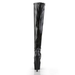 Cuissarde noire à talon aiguille sexy et plateforme petite et grande taille