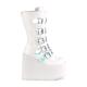 Bottes Blanches Holographiques Gothiques à sangles Demonia Cult Swing-230