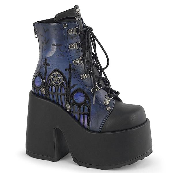 Chaussures Gothiques Femme Demonia Cult Camel-203PT - Bottines Plateforme