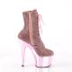 Chaussure pole exotic rose strass à plateforme assortie chromée et talon 18 cm Pleaser