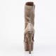 Bottine pole dance marron Khaki suédine à plateforme assortie suédine et talon 18 cm Pleaser